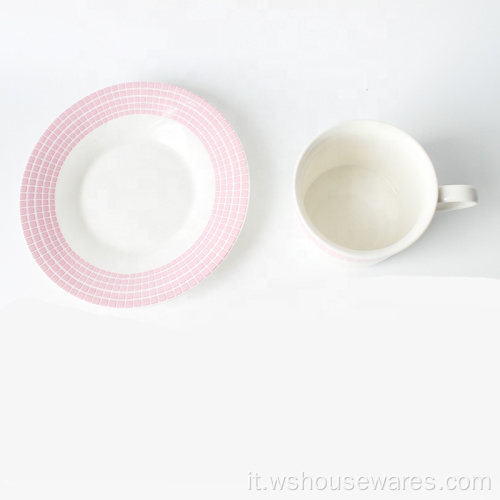Piattino da tazza da tè tazza di caffè in porcellana popolare all&#39;ingrosso